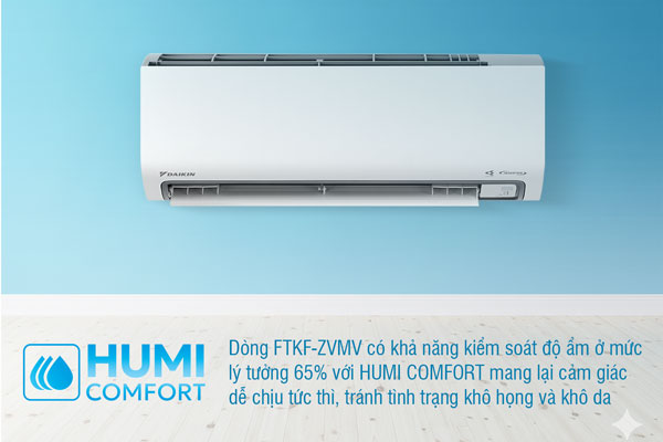 Dòng máy lạnh Daikin FTKF-ZVMV tích hợp chức năng kiểm soát độ ẩm Humi Comfort
